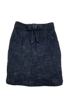 Milly Women’s Pencil Skirt Size 2 Black Linen Blend Silk Lined - Picture 1 of 12