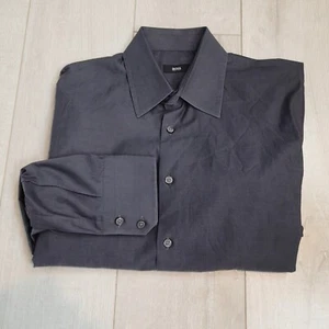 Hugo Boss Button Up Dress Shirt  charcoal Men  16 34-35 - Picture 1 of 16