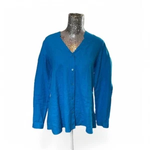 Eileen Fisher Lagenlook Irish Linen Top Women Small Coastal Spring Minimalist - Picture 1 of 6