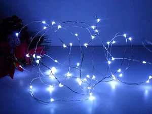 54 LED Micro White Rice Battery Wire String Chain Fairy Wedding Christmas Lights - Picture 1 of 1