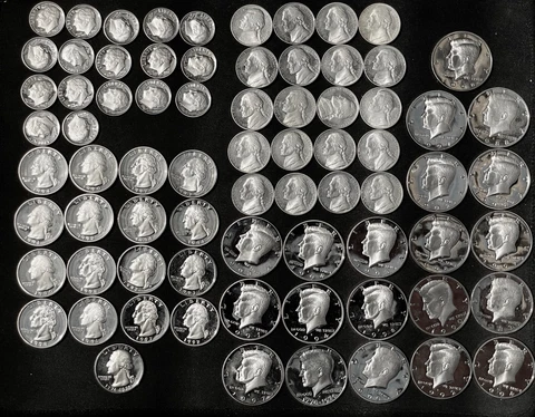 1976S-1998S Gem Cameo Proof Run 74 Coin Set 5c,10c,25c, 50c. CN-Clad US Mint Cover
