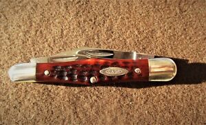 1965-69 CASE XX 6383 (WHITTLER) RED BONE HANDLE POCKET KNIFE (MINT)