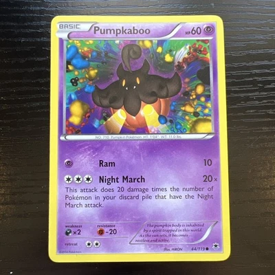 2014 Pokemon Card Pumpkaboo Basic 44/119 - Image 1 of 2