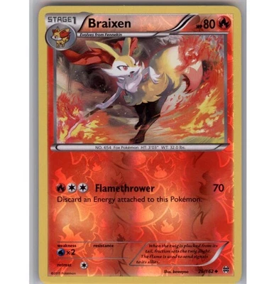Braixen Reverse Holo Uncommon XY - BREAKthrough 26/162 NM - Image 1 of 2