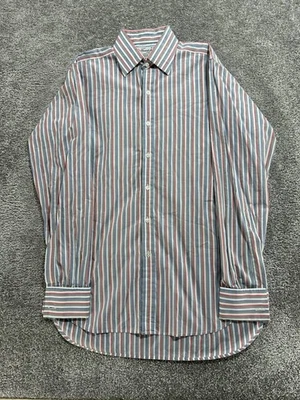 Turnbull & Asser Dress Shirt Mens 15 Multicolor Striped Cotton High Low Hem - Image 1 of 4