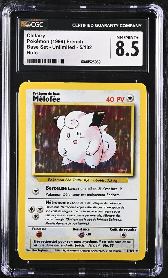 Clefairy Holo French Base Set - Unlimited 5/102 NM CGC 8.5. - Image 1 of 2