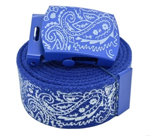 Belt Bandana Belt and Buckle Cholo Chicano Rap Paisley Print Military Lowrider - Picture 1 of 2