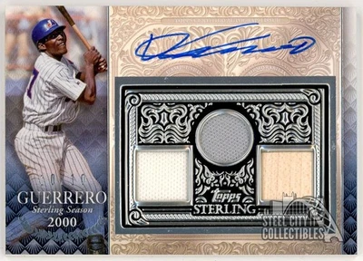 Vladimir Guerrero 2021 Topps Sterling Seasons Blue Triple Relic Auto Card 10/10 - Image 1 of 2