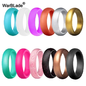 Women's Flexible Silicone Wedding Ring Hypoallergenic Band UK - Picture 1 of 30