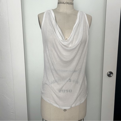T by Alexander Wang bianco racerback trasparente tunica canotta XS