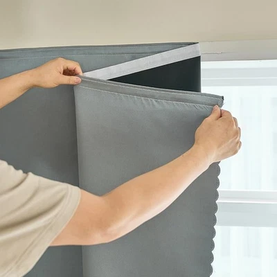 self Adhesive Portable 100% Blackout Curtains Simple and Easy to installBedro - Image 1 of 4