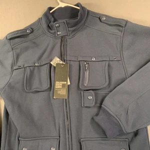 AK Cess Jacket Men's 4XL Full Zip Multi Pocket Fleece Lined Outdooret Navy Blue - Picture 1 of 14