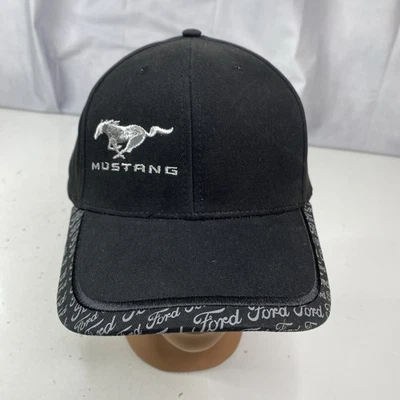 NUEVO Ford Mustang Pony Negro Bordado Logo Gorra Oficial Ajustable Adulto Foto 1 de 4