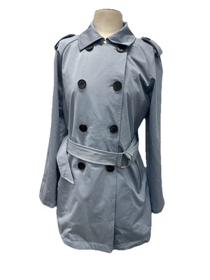Jaqueta trench coat azul bebê BCBGeneration Anorak boa elegante tamanho médio - Imagem 1 de 4
