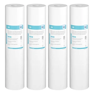 4 Pack 5 Micron 20"x4.5" Big Blue Sediment Water Filter Whole House Replacement - Picture 1 of 11