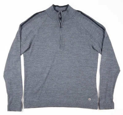 Smartwool Half Zip Pullover Sweater Men's Large Gray Merino Wool Blend Knit Kiva - Image 1 of 4