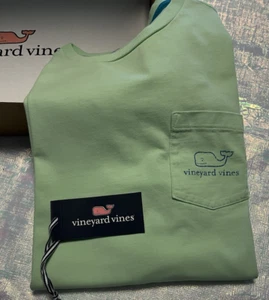 Vineyard Vines Boys Whale  Logo Tee Shirt / Long Sleeve Pocket Large 16--Bin206 - Picture 1 of 9
