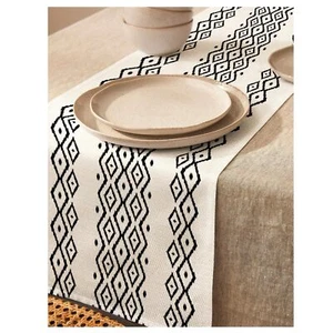Table Runner Farmhouse Table Runners Geometric Pattern Table Runner Coffee Ta... - Picture 1 of 7