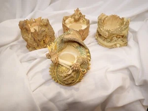 Vintage Westland set of 4 Dragon candleholders trinket holders - Picture 1 of 8