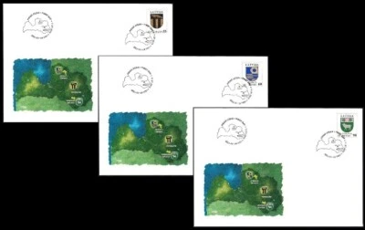 Latvia 2013 (01) Coat of Arms - Varaklani Strenci Varkava - Fox Bull Rosehip fdc - Image 1 of 4