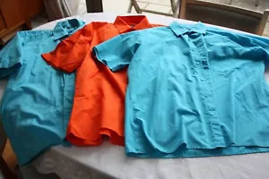 Camicia da uomo arancione brillante e turchese manica corta a maniche lunghe Premier taglia 16,5 - Foto 1 di 8