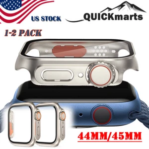 Paquete de 1-2 fundas protectoras de pantalla para Apple Watch Series 9 8 7 6 5 SE 44/45 a Ultra - Imagen 1 de 12