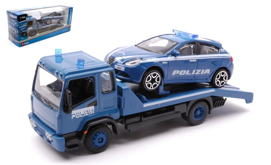 Carro De Policía C/Auto 1:43 Modelo BBURAGO - Imagen 1 de 1