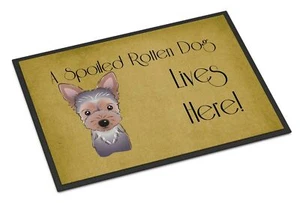Caroline's Treasures BB1480JMAT Yorkie Puppy Spoiled Dog Lives Here Doormat 2... - Picture 1 of 6