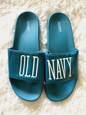 NWT Old Navy Teal Slides Men's Size 10-11 - Image 1 of 4