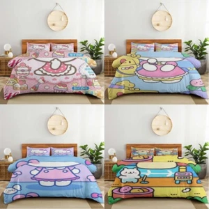 Sanrio Bedding Comforter 3 Piece Anime Soft Bedding Sets with 2 Pillowcase - Picture 1 of 17