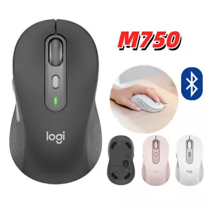 LOGITECH Wireless Mouse M750 Bluetooth Mice Optical Slim 2.4GHz USB - Picture 1 of 14