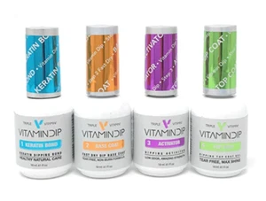 Triple Vitamin Dip Liquid Nail Dip Powder Set Gel Bond Gel Base Activator Top  - Picture 1 of 29