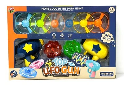 🔫TOP PISTOLA OVNI JUGUETE CON MARAVILLOSA LUZ INTERMITENTE 2 PIEZAS PISTOLA DE JUGUETE CON HILANDEROS🔫 Foto 1 de 4