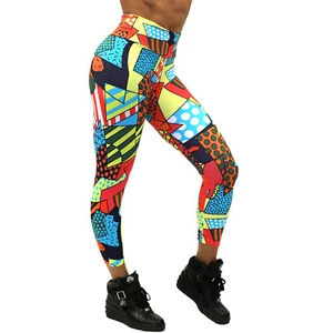 High Waist Printed Capri OR Leggings Made Brazil Supplex Active Womens UV 50+ - Picture 1 of 4