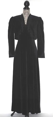 VTG Laura Ashley Velvet Strapless Evening Dress w/  Bolero Jacket. US 8, UK 12 - Image 1 of 4