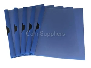 Blue A4 Clip Bar Slide Binder Report Bound File Presentation Folders Quickclip - Picture 1 of 1