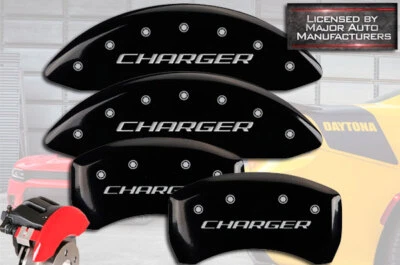 2011-2023 道奇 "Charger" R/T 前 + 后黑色 MGP 刹车盘卡钳盖 — 第 1/4 张图片