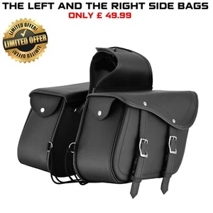 Motorcycle Leather Saddlebags Pannier Bags Waterproof Motorbike Luggage Tool Bag - Picture 1 of 5