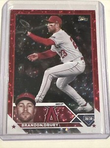 2023 Topps Update Brandon Drury #US22 Red Ice Foil SP #’d/199 ANGELS COLOR MATCH