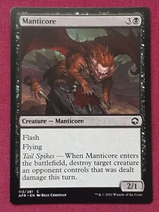 Magic The Gathering ADVENTURES IN FORGOTTEN REALMS MANTICORE black card MTG - Picture 1 of 2