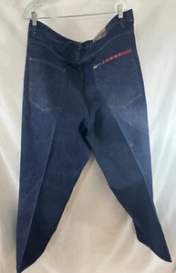 Coogi Mens Jeans Blue Tag Size 42x34 (42x33) Relaxed Wide-Leg Dark Wash Denim - Picture 1 of 17