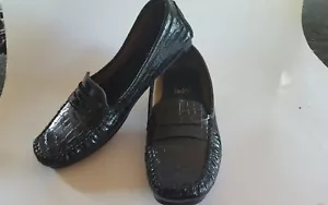 Impo Dove Women's 7.5 M Oxford Driving Flat Black Embossed Leather - Picture 1 of 7