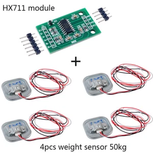 4 piezas sensor de peso 50 kg de tensión de medio puente de celda de carga + módulo amplificador HX711 AD - Imagen 1 de 6