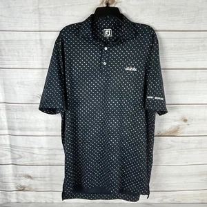 Footjoy Men's Large Athletic Fit Blue Paisley Golf Polo Shirt Desert Moutain - Picture 1 of 7