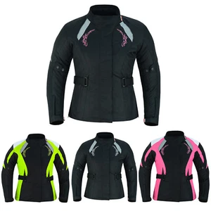 Women Motorcycle Motorbike Racing Ladies Cordura Jacket Waterproof Armored Coats - Picture 1 of 25