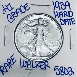 1939 WALKING LIBERTY SILVER HALF DOLLAR HIGH GRADE U.S. MINT FREE SHIPPING 5802 - Picture 1 of 3
