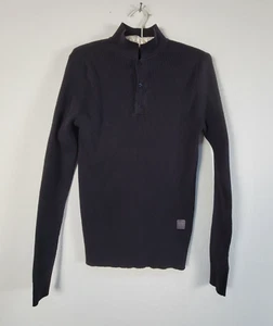 Carlo Pignatelli Outside Boys Long Sleeve Ribbed Polo Sweater Black Stretch - Picture 1 of 7