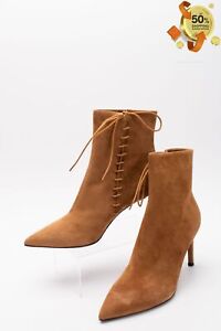 RRP€404 L' AUTRE CHOSE Leather Ankle Boots US8 UK5 EU38 Spike Heel Made in Italy