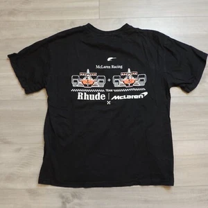 Rhude x McLaren Mens 100% Cotton SS Double-Sided T-Shirt Black USA Large Racing - Picture 1 of 9