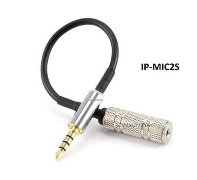 CablesOnline 3.5mm Stereo TRRS 4-Pole M to TS Jack Mic to iPhone Adapter, Silver - Image 1 of 2